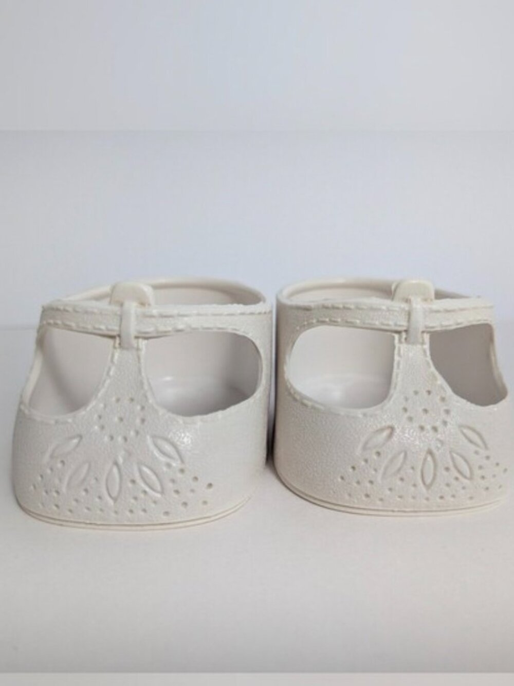 1980s Cabbage Patch Kids White T-Strap Mary Jane Shoes &  Socks w/Yellow Lace